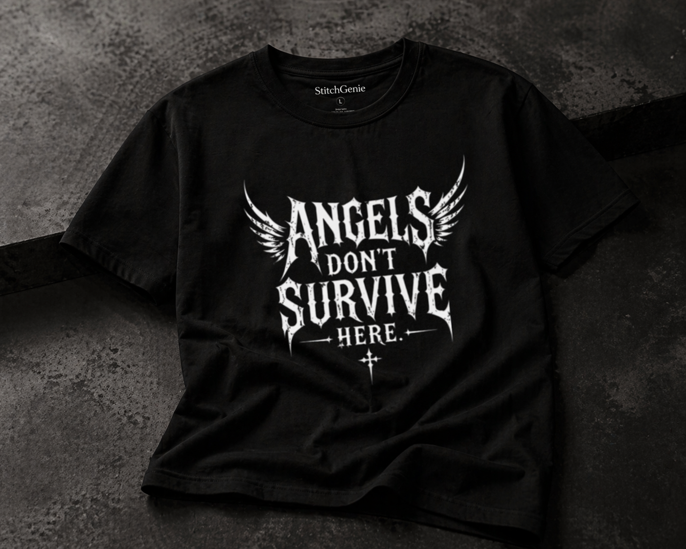 Unisex Stretch T-shirt - Not for Angels (Black and Navy Blue)