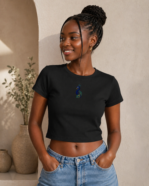 Baby Tee - Peacock Embroidery Design