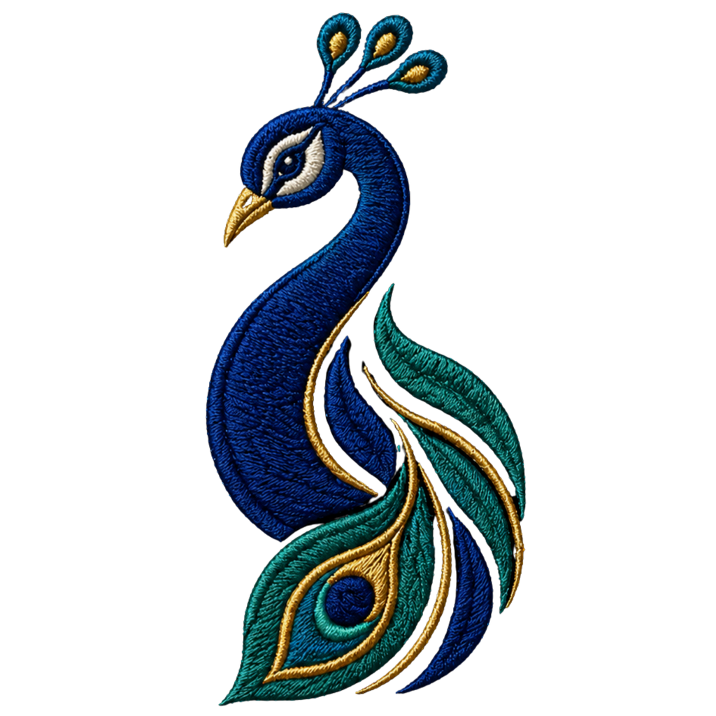 Baby Tee - Peacock Embroidery Design